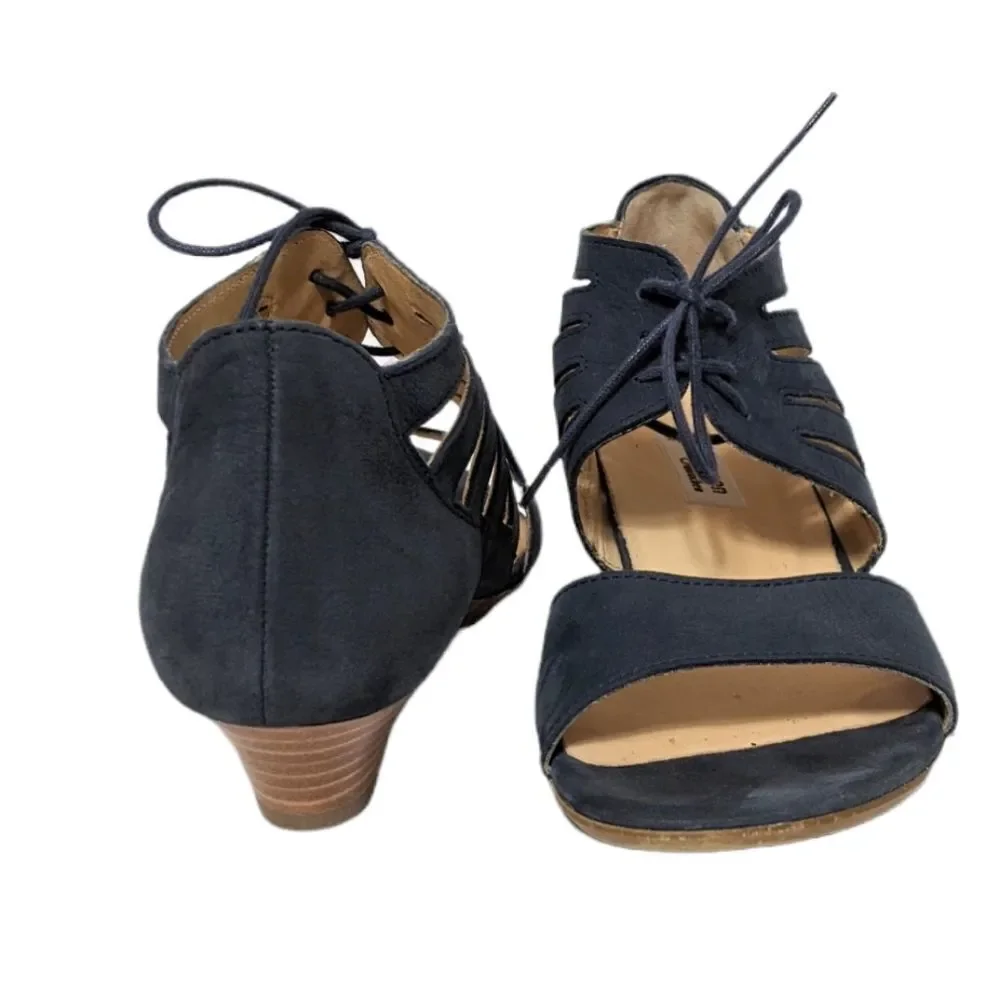 PAUL GREEN Suede Cutout Wedge Lace-Up Shoes 7.5